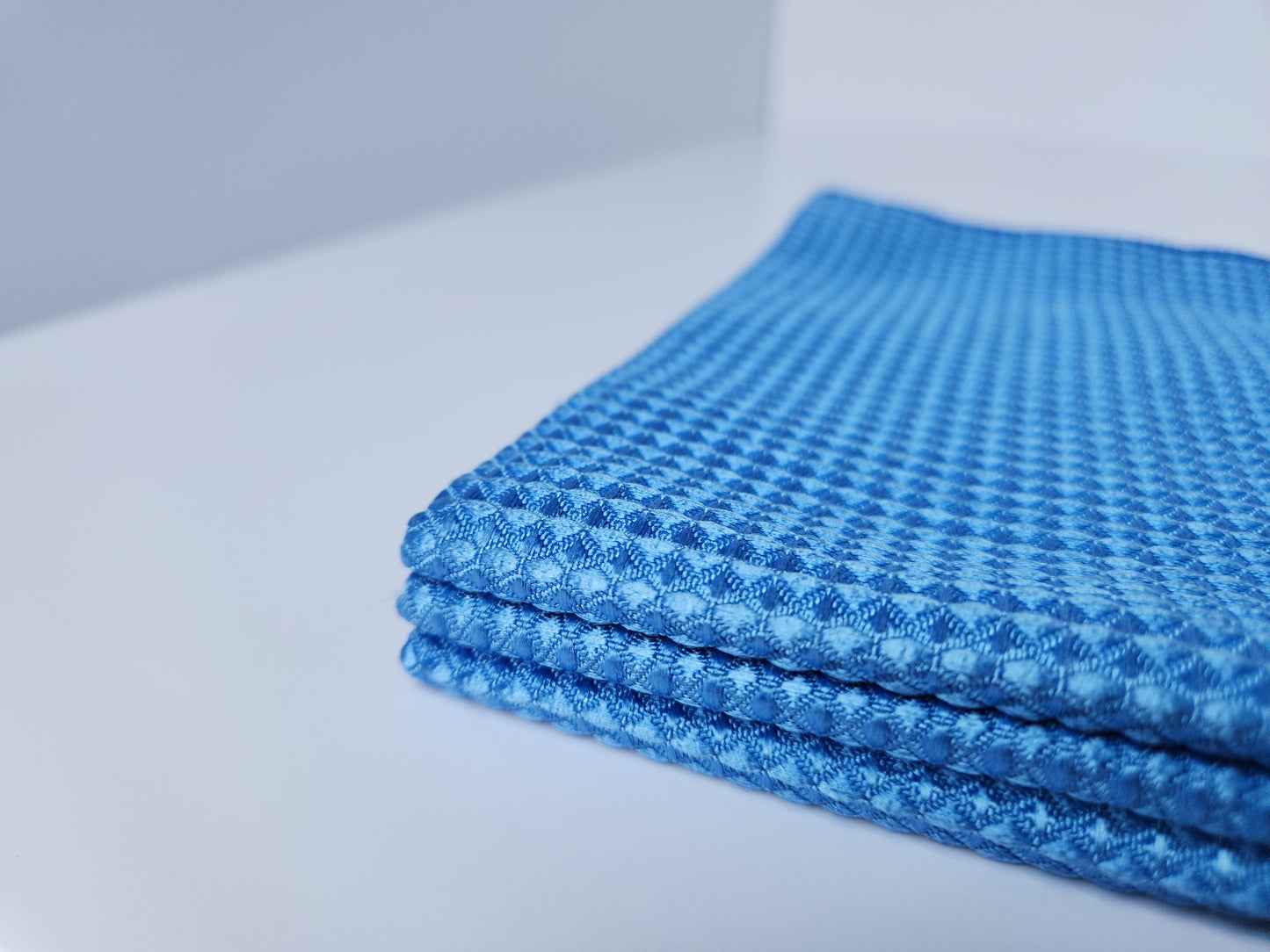 Glass Towel Waffle Weave Blue 16" x 16"/40cm x 40cm 3/pkg