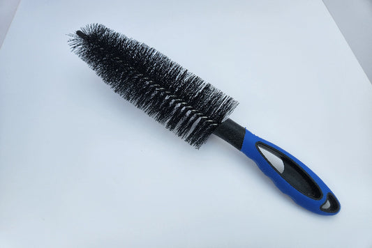 Wheel & Engine Brush Blue Rubber Handle