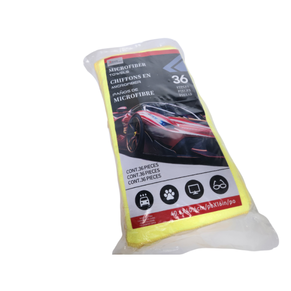 Microfibre Towels 300GSM 16x16 Yellow 36pk KCCMT3001616Y (3) Microfibre Towels 300GSM 16x16 Yellow 36pk KCCMT3001616Y (3)